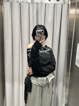 「オフショルダー」｜Never mind the XU / Chikashitsu+さん（骨格ストレート・レディース・169cm）の秋コーディネート