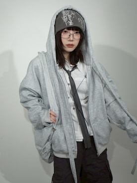 「Never mind the XU / Chikashitsu+（ネバーマインド ザ エックスユー / チカシツプラス）のアイテム」を使った、Never mind the XU / Chikashitsu+さん（レディース・150cm）の秋コーディネート