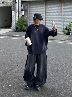 「NOMANUAL（NOMANUAL）のアイテム」を使った、Never mind the XU / Chikashitsu+さん（レディース・161cm）の秋コーディネート