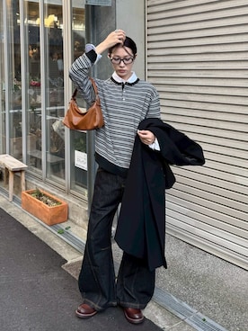 「韓国ファッション」｜Never mind the XU / Chikashitsu+さん（メンズ・178cm）の秋コーディネート