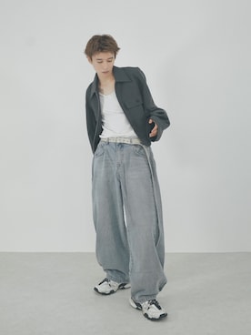 「Chikashitsu +（チカシツプラス）のアイテム（その他アウター）」を使った、Never mind the XU / Chikashitsu+さん（メンズ・181cm）の秋コーディネート