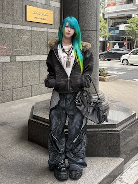 「Chikashitsu +（チカシツプラス）のアイテム」を使った、Never mind the XU / Chikashitsu+さん（レディース・160cm）の春コーディネート