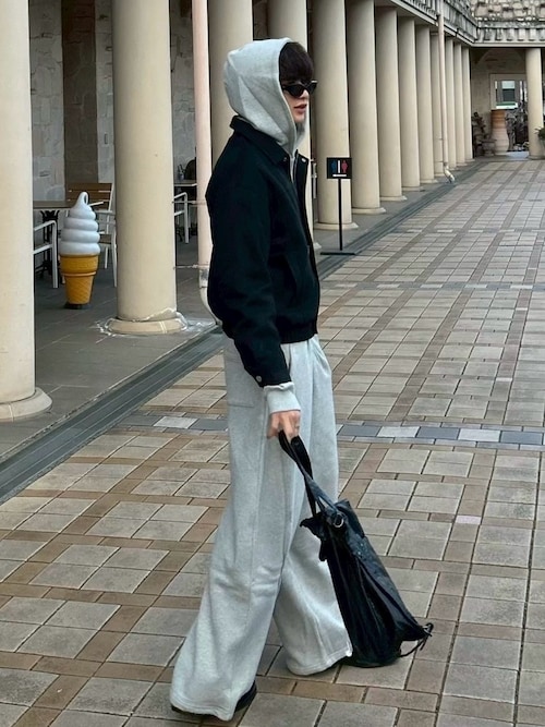 CS】cropped double zip hoodie (ivory) / 【シーエス】クロップド