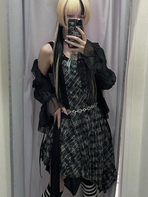 セール】【Cest Nous】Plaid tie-strap camisole dress / 【セヌー