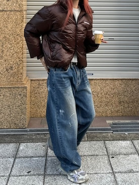 「NOMANUAL（NOMANUAL）のアイテム（ダウンジャケット/コート）」を使った、Never mind the XU / Chikashitsu+さん（メンズ・178cm）の秋コーディネート