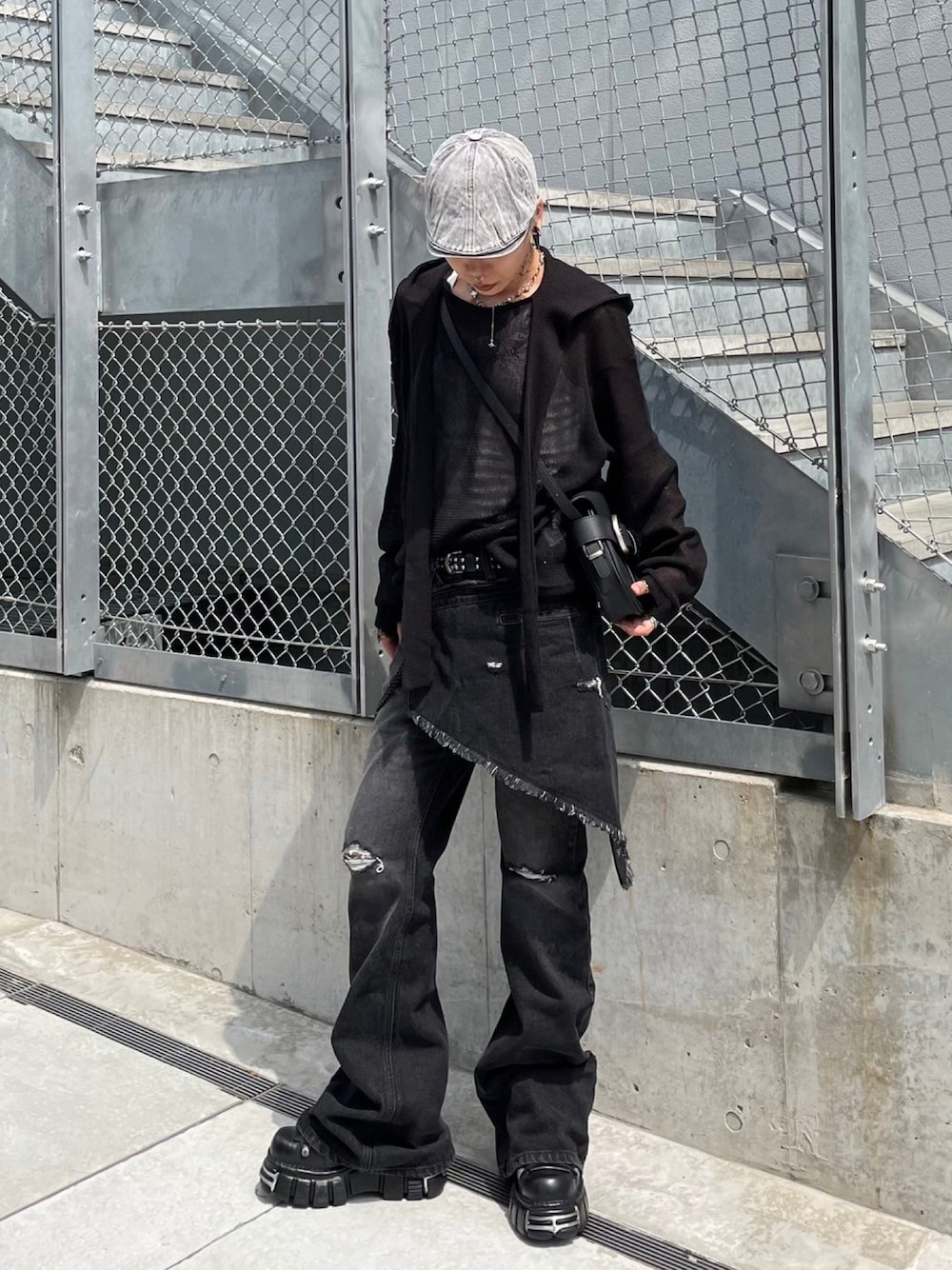 elfelfelfarchives BOOTSCUT PANTS ブーツカットラップパンツ I FEEL LUCKY(アイフィールラッキー)の「韓国ブランド I FEEL