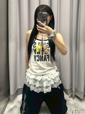 「アイテム（スウェットパンツ）」を使った、Never mind the XU / Chikashitsu+さん（骨格ウェーブ・レディース・158cm）の秋コーディネート