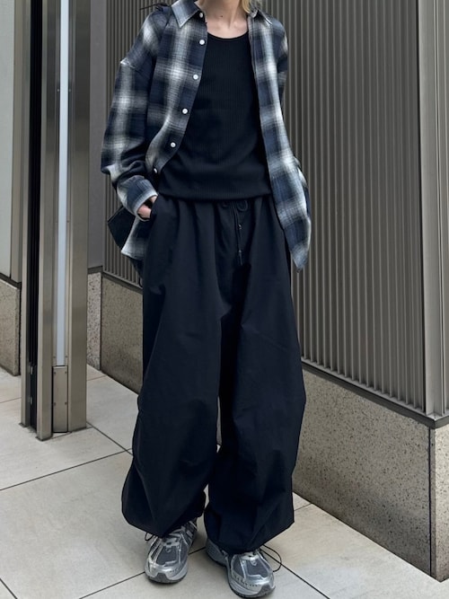 Chikashitsu +】shadow check shirt / 【チカシツプラス