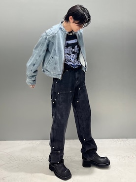 「NOMANUAL（NOMANUAL）のアイテム」を使った、Never mind the XU / Chikashitsu+さん（メンズ・170cm）の秋コーディネート