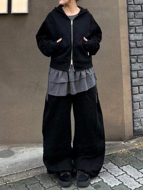 CS】cropped double zip hoodie (ivory) / 【シーエス】クロップド