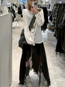 「Never mind the XU / Chikashitsu+（ネバーマインド ザ エックスユー / チカシツプラス）のアイテム」を使った、Never mind the XU / Chikashitsu+さん（レディース・160cm）の秋コーディネート