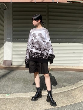 「NOMANUAL（NOMANUAL）のアイテム」を使った、Never mind the XU / Chikashitsu+さん（レディース・163cm）の秋コーディネート