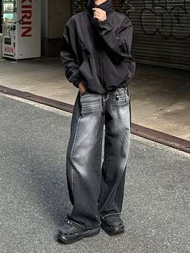 「Never mind the XU / Chikashitsu+（ネバーマインド ザ エックスユー / チカシツプラス）のアイテム」を使った、Never mind the XU / Chikashitsu+さん（メンズ・177cm）の秋コーディネート