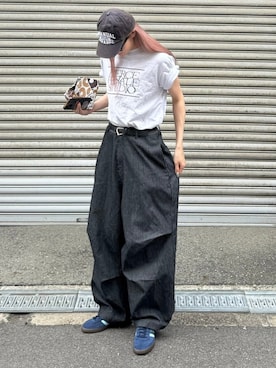 「NOMANUAL（NOMANUAL）のアイテム（帽子）」を使った、Never mind the XU / Chikashitsu+さん（メンズ・178cm）の春コーディネート
