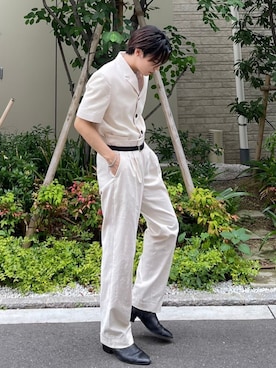 「Chikashitsu +（チカシツプラス）のアイテム（テーラードジャケット）」を使った、Never mind the XU / Chikashitsu+さん（メンズ・175cm）の夏コーディネート