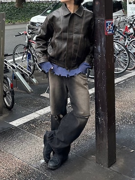 「ARCH by ROARINGWILD（アーチバイロアリングワールド）のアイテム」を使った、Never mind the XU / Chikashitsu+さん（メンズ・182cm）の冬コーディネート