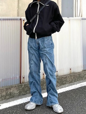 「Chikashitsu +（チカシツプラス）のアイテム（バッグ）」を使った、Never mind the XU / Chikashitsu+さん（メンズ・175cm）の春コーディネート