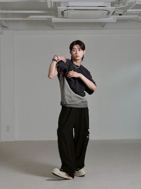 Never mind the XU / Chikashitsu+さん（メンズ・177cm）の夏コーディネート