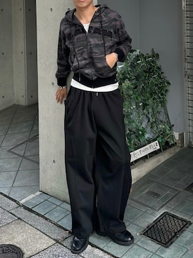 「スウエットパンツ」｜Never mind the XU / Chikashitsu+さん（メンズ・175cm）の秋コーディネート