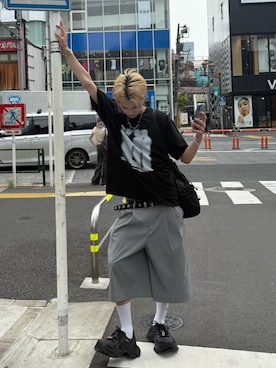 「アイテム（サンダル）」を使った、Never mind the XU / Chikashitsu+さん（メンズ・171cm）の冬コーディネート