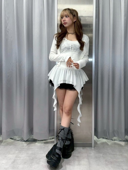 CRANK】HEART BUTTON EYELET CARDIGAN（カーディガン/ボレロ