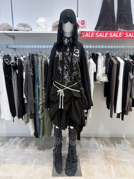 「アイテム（レッグウォーマー）」を使った、Never mind the XU / Chikashitsu+さん（レディース・162cm）の冬コーディネート