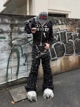 「アクセサリー」｜Never mind the XU / Chikashitsu+さん（メンズ・171cm）の春コーディネート