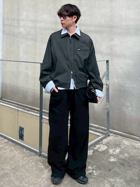 「Chikashitsu +（チカシツプラス）のアイテム（ブルゾン）」を使った、Never mind the XU / Chikashitsu+さん（メンズ・176cm）の冬コーディネート