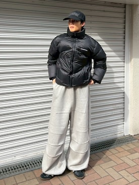 「アイテム（ダウンジャケット/コート）」を使った、Never mind the XU / Chikashitsu+さん（メンズ・175cm）の秋コーディネート