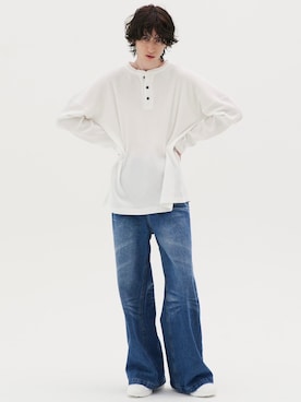 「REON STUDIO（レオンスタジオ）のアイテム（パンツ）」を使った、Never mind the XU / Chikashitsu+さん（メンズ・179cm）の秋コーディネート