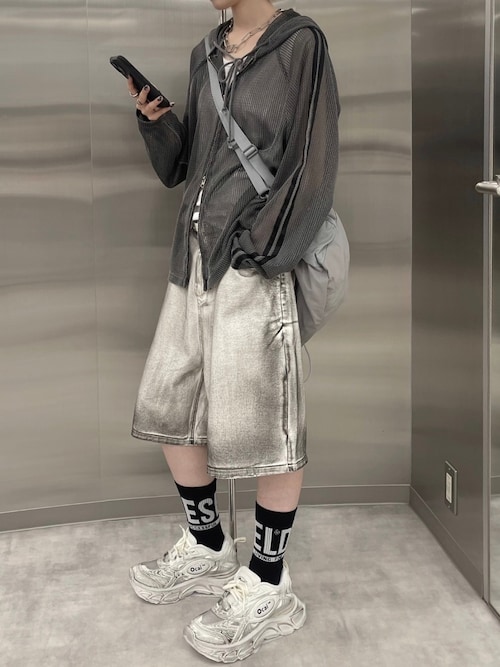 [IONSEOUL]Mesh Track Hoodie ジップアップ★韓国ファッション★ XU（エックスユー）の「ストリートファッション XU エックスユー
