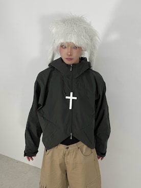 「Never mind the XU / Chikashitsu+（ネバーマインド ザ エックスユー / チカシツプラス）のアイテム（ネックレス）」を使った、Never mind the XU / Chikashitsu+さん（メンズ・164cm）の秋コーディネート