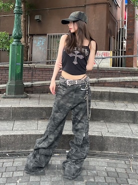 「アイテム（キャミソール）」を使った、Never mind the XU / Chikashitsu+さん（レディース・150cm）の秋コーディネート