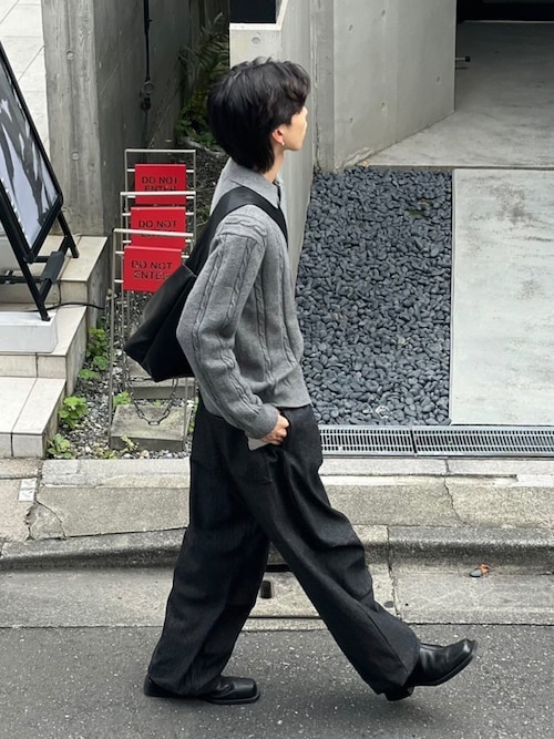 Chikashitsu +】cable lib knit cardigan / 【チカシツプラス