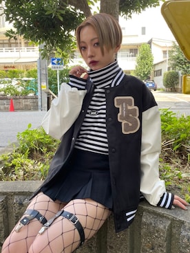 「BASIC COTTON（ベーシックコットン）のアイテム」を使った、Never mind the XU / Chikashitsu+さん（レディース・154cm）の秋コーディネート