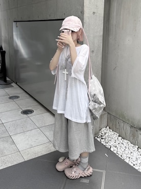 「秋服」｜「アイテム（帽子）」を使った、Never mind the XU / Chikashitsu+さん（レディース・152cm）の秋コーディネート