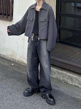 「Chikashitsu +（チカシツプラス）のアイテム（その他アウター）」を使った、Never mind the XU / Chikashitsu+さん（メンズ・170cm）の秋コーディネート