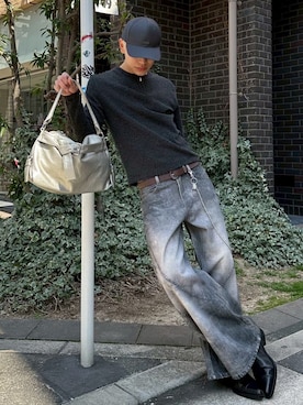 「Chikashitsu +（チカシツプラス）のアイテム」を使った、Never mind the XU / Chikashitsu+さん（メンズ・185cm）の春コーディネート