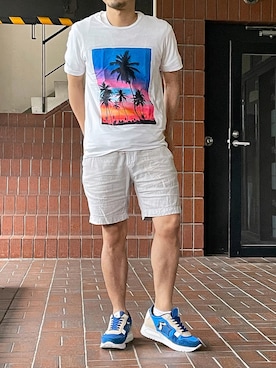 「Atlantic STARS（アトランティックスターズ）のアイテム」を使った、アトランティックスターズさん（メンズ・162cm）の夏コーディネート