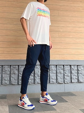 「アトランティックスターズ」｜「アイテム（Tシャツ/カットソー）」を使った、アトランティックスターズさん（メンズ・175cm）の夏コーディネート