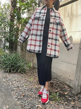 「赤スニーカー」｜アトランティックスターズさん（レディース・157cm）の秋コーディネート
