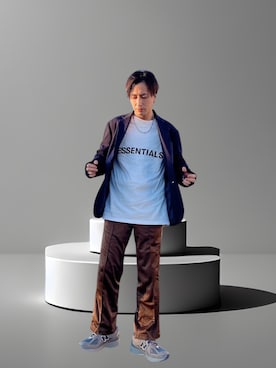 「MSG（エムエスジー）のアイテム（パンツ）」を使った、8manさん（メンズ・169cm）の冬コーディネート