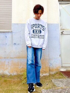 「BACK NUMBER（バックナンバー）のアイテム（デニムパンツ）」を使った、8manさん（メンズ・169cm）の冬コーディネート
