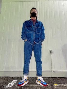 「H&M（エイチ・アンド・エム）のアイテム（デニムジャケット）」を使った、8manさん（メンズ・169cm）の秋コーディネート