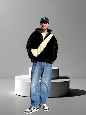 「NIKE（ナイキ）のアイテム（ブルゾン）」を使った、8manさん（メンズ・169cm）の冬コーディネート