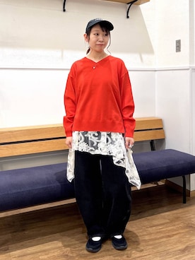「GLOBAL WORK（グローバルワーク）のGOODデニムバレルパンツ/600980（デニムパンツ、ブルー系）」を使った、manayan0602さん（レディース）の春コーディネート