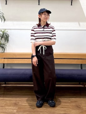 「GLOBAL WORK（グローバルワーク）のGOODチノベイカーパンツ/638528（その他パンツ、ブラウン系）」を使った、manayan0602さん（レディース）の春コーディネート