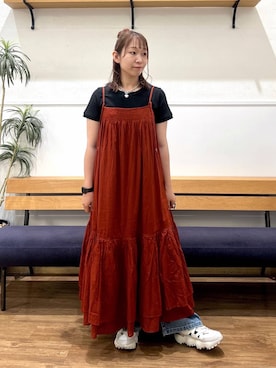 「GLOBAL WORK（グローバルワーク）のGOODデニムイージーパンツ/COOL/636569（デニムパンツ、ブルー系）」を使った、manayan0602さん（レディース）の夏コーディネート