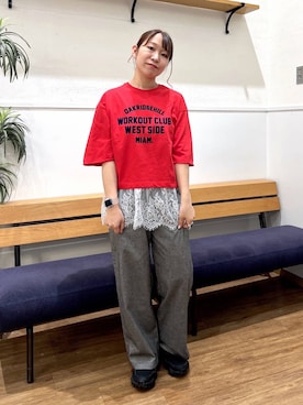 「GLOBAL WORK（グローバルワーク）のアイテム（スウェット）」を使った、manayan0602さん（レディース・160cm）の春コーディネート