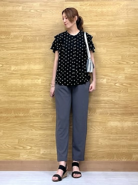 「SHOO・LA・RUE（シューラルー）の【軽量】ふわっと軽いフラップショルダーバッグ（ショルダーバッグ）」を使った、もすさん（レディース・170cm）の夏コーディネート